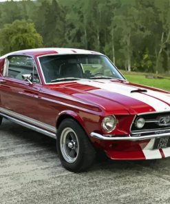 Red 1967 Ford Mustang Diamond Painting