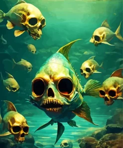 Skull Fantasy Fish Diamond Painting