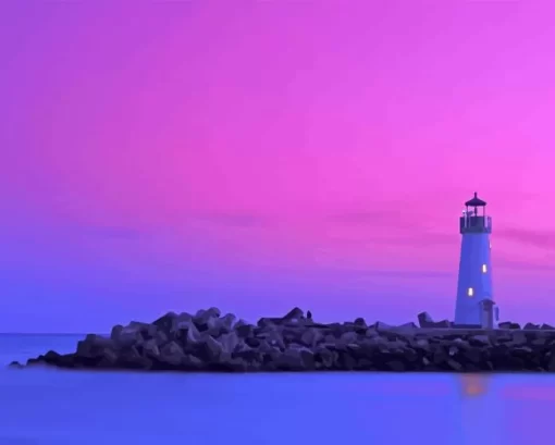 Walton Lighthouse At Sunset Diamond Painting