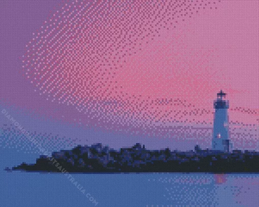 Walton Lighthouse At Sunset Diamond Painting