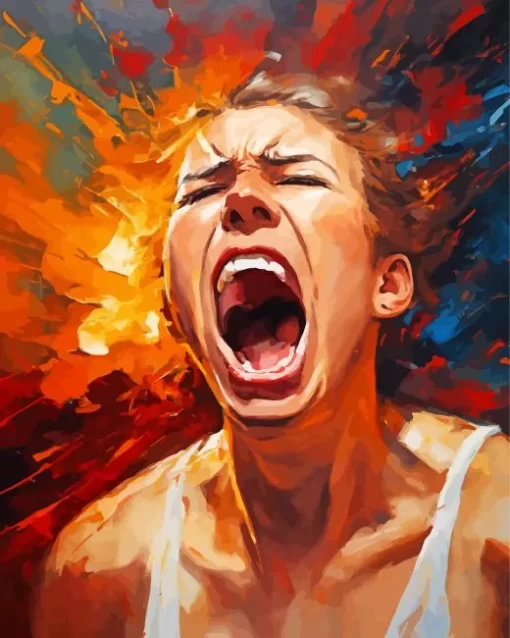 Woman Screaming Diamond Painting