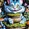 Alice In Wonderland Blue Cheshire Cat Diamond Painting