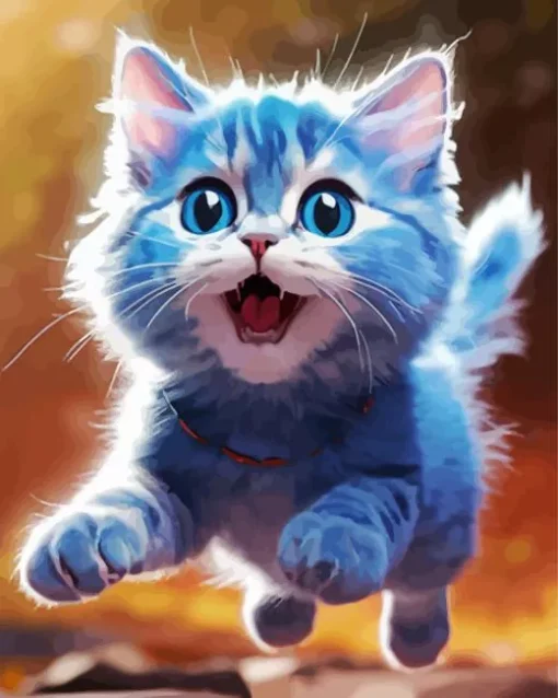 Blue Cat Diamond Painting