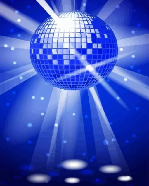 Blue Disco Ball Diamond Painting