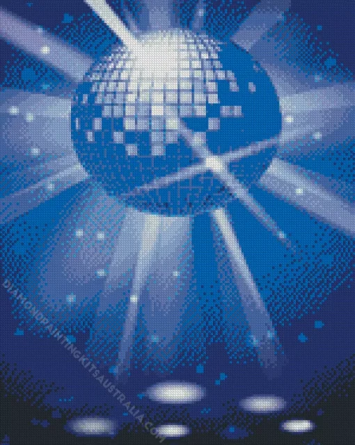 Blue Disco Ball Diamond Painting