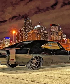 Classic Black 69 Charger Diamond Painting