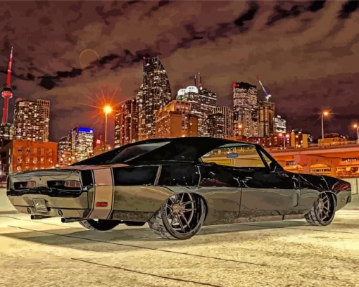 Classic Black 69 Charger Diamond Painting