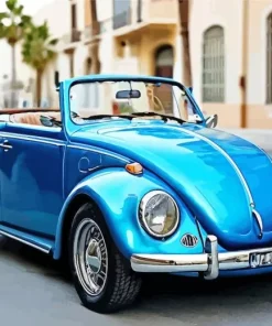 Classic Blue Convertible Beetle Diamond Painting