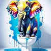 Elephant Sitting On The Wc Diamond Painting