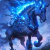 Fantasy Blue Fire Horse Diamond Painting