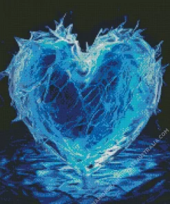 Frozen Blue Heart Diamond Painting