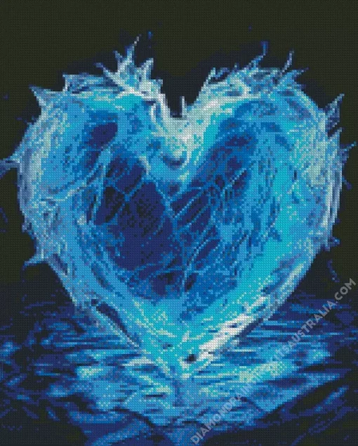 Frozen Blue Heart Diamond Painting