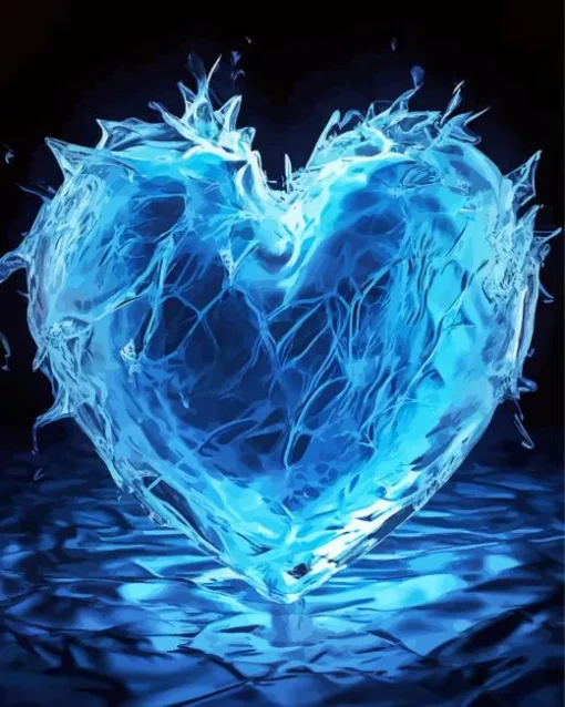 Frozen Blue Heart Diamond Painting