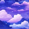 Illustration Blue And Purple Sky Diamond Painting