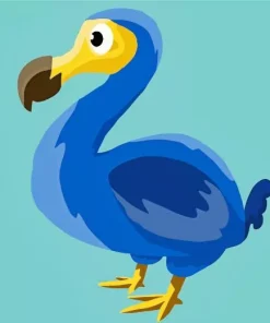 Illustration Blue Dodo Bird Diamond Painting