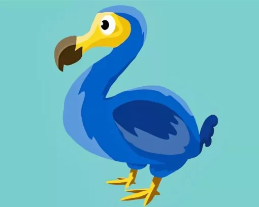 Illustration Blue Dodo Bird Diamond Painting