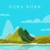 Illustration Bora Bora Island Diamond Painting