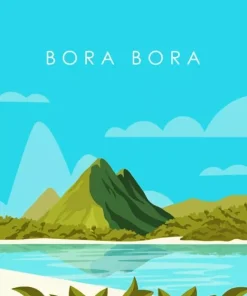 Illustration Bora Bora Island Diamond Painting