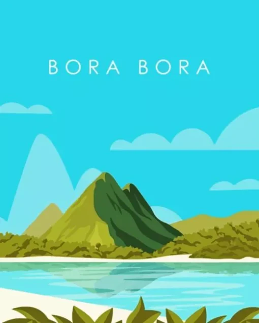 Illustration Bora Bora Island Diamond Painting