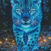 Neon Blue Jaguar Diamond Painting