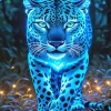 Neon Blue Jaguar Diamond Painting