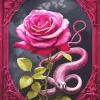 Pink Snake Rose Diamond Painting