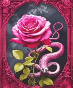 Pink Snake Rose Diamond Painting