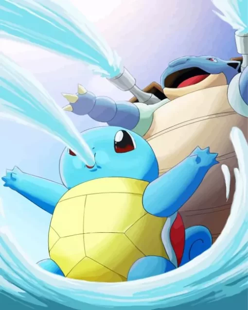 Pokemon Blastoise And Squirtle Diamond Painting