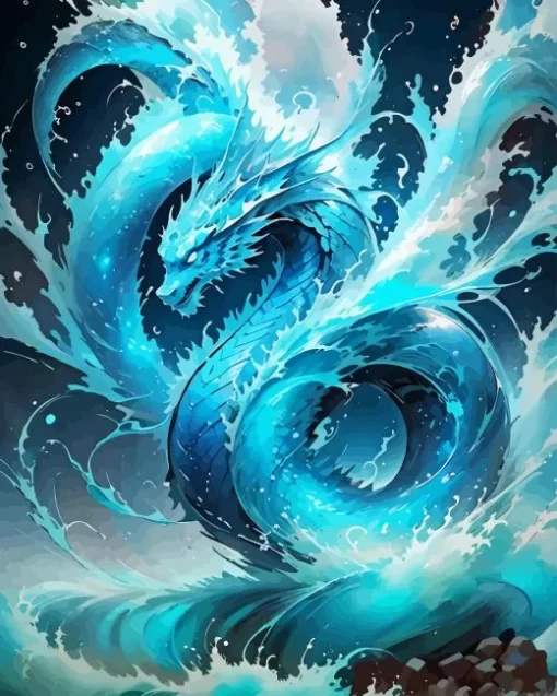 Sea Blue Dragon Diamond Painting