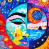 Abstract Moon Face Diamond Painting