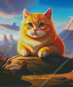 Aesthetic Fat Orange Cat Diamond Painting