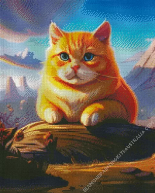 Aesthetic Fat Orange Cat Diamond Painting