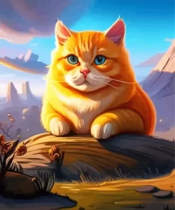 Aesthetic Fat Orange Cat Diamond Painting