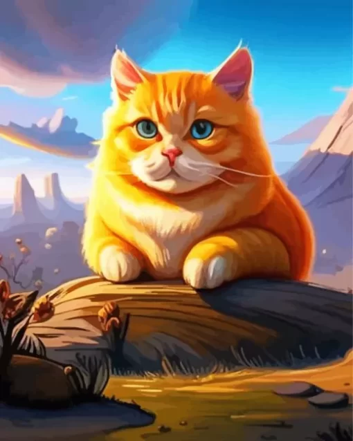 Aesthetic Fat Orange Cat Diamond Painting