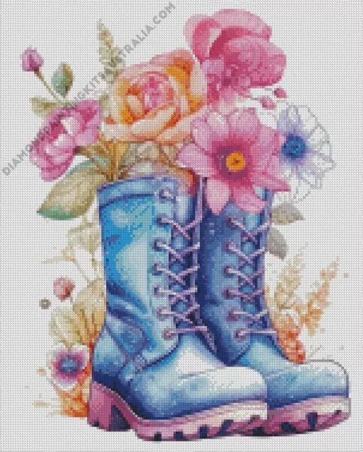 Aesthetic Flower On Shoes Diamond Painting