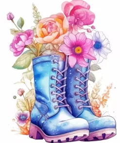 Aesthetic Flower On Shoes Diamond Painting