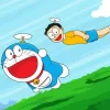 Aesthetic Flying Doraemon Art Diamond Painting