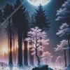 Aesthetic Forest Winter Night Art Diamond Painting