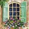 Green Window Art Diamond Painting