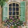 Green Window Art Diamond Painting