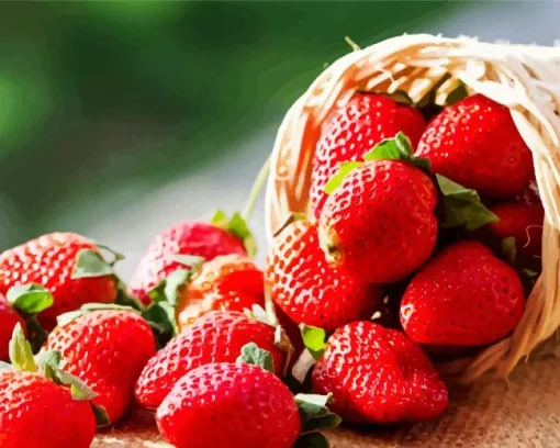 Basket Of Strawberries Diamond Painting