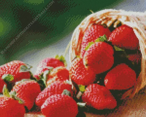 Basket Of Strawberries Diamond Painting