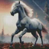 Beautiful White Stallion Diamond Painting