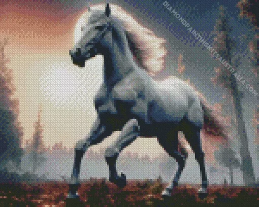 Beautiful White Stallion Diamond Painting