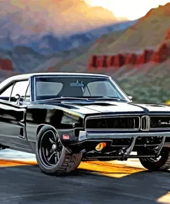 Black 69 Charger Car Diamond Painting