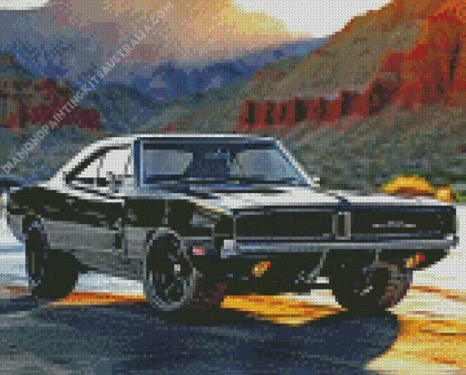 Black 69 Charger Car Diamond Painting