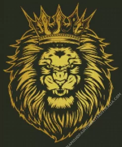 Black And Gold Lion Diamond Painting