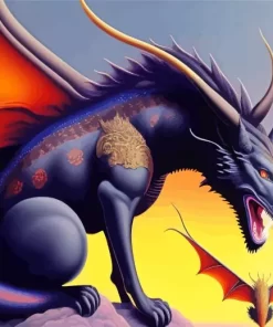 Black Wolf Dragon Diamond Painting