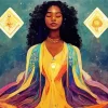 Black Woman Meditating Art Diamond Painting