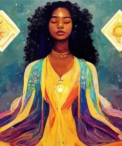 Black Woman Meditating Art Diamond Painting